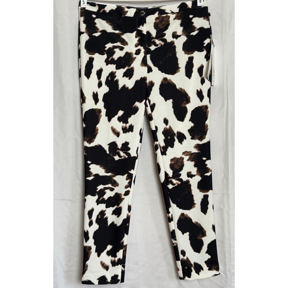 Calvin Klein Womens  Slim Leg Ankle Pants Size 8 NWT Animal Print Career Stretch